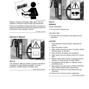 John Deere 400R, 408R, 410R, 412R, 600R, 612R, 616R Self-Propelled Sprayer/Spreader (240001-) (Export Edition) Operator's Manual (OMKK108877) - Image 3