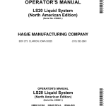 John Deere Operators Manual - LS20 Liquid System (North American) (250001-)(English) Operator's Manual (OMKK121563) - Image 1