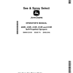 John Deere Sea & Spay Select 408R, 410R, 412R, 612R, 616R Self-Propelled Sprayers (Export) Operator's Manual (OMKK123189) - Image 1
