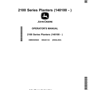 John Deere 2100 Series Planters (140100 - ) Operator's Manual (OMKK85920) - Image 1