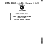 John Deere 6105J, 6140J, 6140JH, 6155J, 6155JH Tractors (Export Edition) Operator's Manual (OML225581) - Image 1