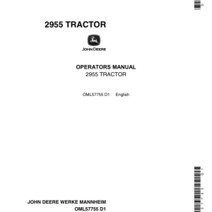 John Deere 2955 Utility Tractor Operator's Manual (OML57755) - Image 1