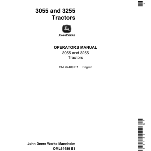 John Deere 3055, 3255 Tractors Operator's Manual (OML64489) - Image 1