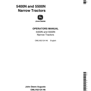 John Deere 5400N, 5500N Tractors Operator's Manual (OMLV62124) - Image 1
