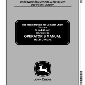 John Deere 54-, 60-In. Mid-Mount Mowers (010001-) for 4110, 4115 CUT Operator's Manual (OMLVU13009) - Image 1