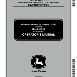John Deere 54-, 60-In. Mid-Mount Mowers for 4110, 1115 CUT Operator's Manual (OMLVU13018) - Image 1