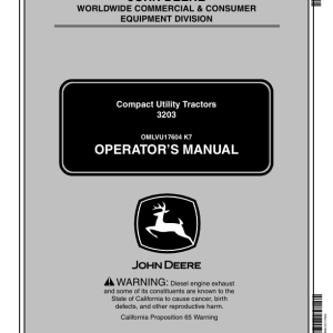 John Deere 3203 Compact Utility Tractor (100001-) Operator's Manual (OMLVU17604) - Image 1