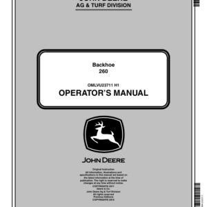 John Deere 260 Backhoe Operator's Manual (OMLVU23711) - Image 1