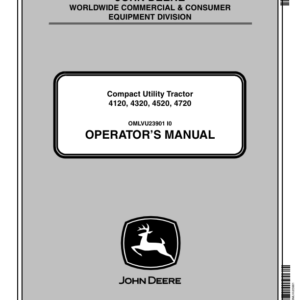 John Deere 4120, 4320, 4520, 4720 Compact Utility Tractors / without Cab (810001-), with Cab (840001-) (Australia) Operator's Manual (OMLVU23901) - Image 1