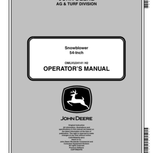 John Deere 54-Inch Quick-Hitch Snowblowers Compatible with JD Compact Utility Tractors with Quick-Hitch North America (020001-) Operator's Manual (OMLVU24141) - Image 1
