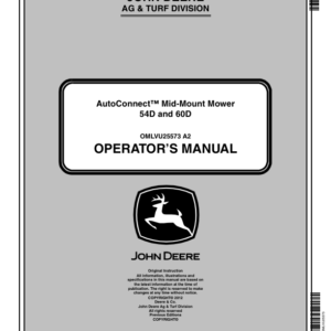 John Deere 54D, 60D AutoConnect Mower (Noth America) (010001-) Operator's Manual (OMLVU25573) - Image 1