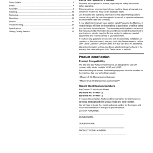 John Deere 54D, 60D AutoConnect Mower (Noth America) (010001-) Operator's Manual (OMLVU25573) - Image 2