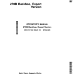 John Deere 270B Backhoe Operator's Manual (OMLVU31002) - Image 1