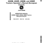 John Deere 4066M, 4066R, 4049M & 4049R Tractors (Export w/European Configuration) Operator's Manual (OMLVU32572) - Image 1