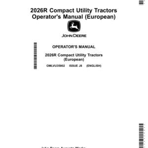 John Deere 2026R Compact Utility Tractors Operator's Manual (OMLVU35902) - Image 1