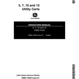 John Deere 5, 7, 10, 15 Dump Carts Operator's Manual (OMM112605) - Image 1