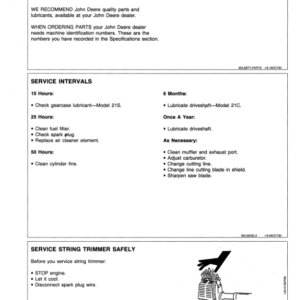 John Deere 21C, 21S Cutter Trimmer Operator's Manual (OMM112772) - Image 2