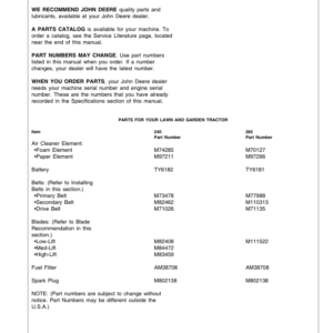 John Deere 240 & 265 Lawn & Garden Tractors Operator's Manual (OMM114669) - Image 3