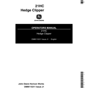 John Deere 21HC Hedge Clipper Operator's Manual (OMM115311) - Image 1