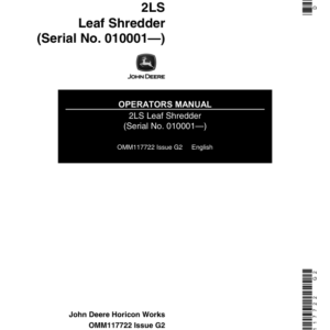 John Deere 2LS Leaf Shredder Operator's Manual (OMM117722) - Image 1