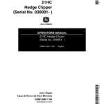 John Deere 21HC Hedge Clipper Operator's Manual (OMM120617) - Image 1
