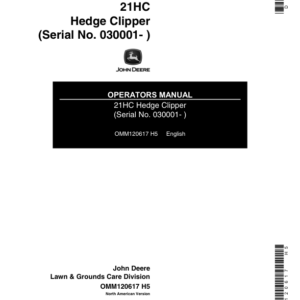 John Deere 21HC Hedge Clipper Operator's Manual (OMM120617) - Image 1