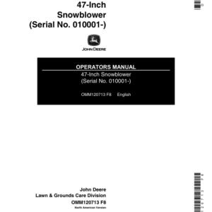 John Deere 47-Inch Snowblower (010001) Operator's Manual (OMM120713) - Image 1