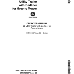 John Deere 22 Utility Trailer Operator's Manual (OMM121697) - Image 1