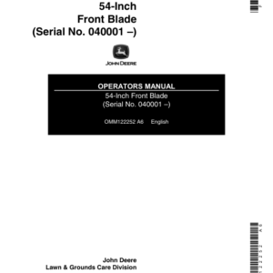 John Deere 54 Inch Front Blade (030001-) Operator's Manual (OMM122252) - Image 1