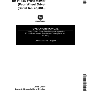 John Deere 72-Inch (Direct Drive) Side Discharge Mower (045001-) Operator's Manual (OMM123202) - Image 1