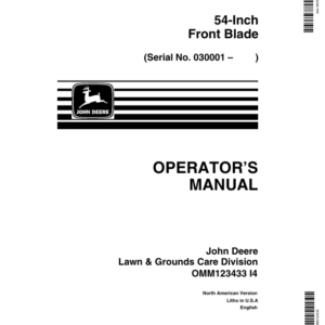 John Deere 54-Inch Front Blade (030001-) Operator's Manual (OMM123433) - Image 1