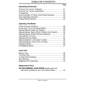 John Deere STX38, STX46 Lawn Tractor (270001-) Black Mower Deck Operator's Manual (OMM124078) - Image 3