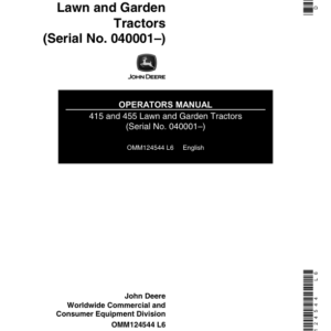 John Deere 415, 455 Lawn & Garden Tractor Operator's Manual (OMM124544) - Image 1