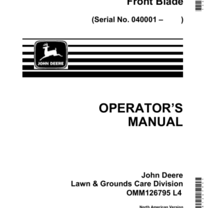 John Deere 54 Inch Front Blade (040001-) Operator's Manual (OMM126795) - Image 1
