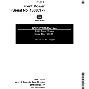 John Deere F911 Front Mower (150001-) Operator's Manual (OMM134123) - Image 1