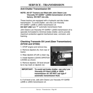 John Deere GT242, GT262, GT275 Lawn & Garden Tractors (010001-) Operator's Manual (OMM134307) - Image 3