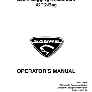 John Deere 42-In. 2- Bag Sabre Bagging Attachment Operator's Manual (OMM134671) - Image 1