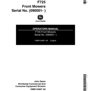 John Deere F725 Front Mowers (North American) Operator's Manual (OMM134807) - Image 1