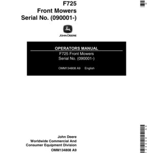 John Deere F725 Front Mowers (Export Edition) Operator's Manual (OMM134808) - Image 1