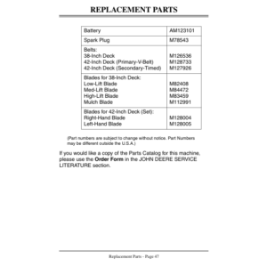 John Deere LT133, LT155 & LT166 Lawn Tractors Export Edition (010001-045000) Operator's Manual (OMM135092) - Image 3