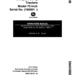 John Deere 72-Inch Mid-Mount Mower for 4500, 4600 CUT (180001-) Operator's Manual (OMM136127) - Image 1