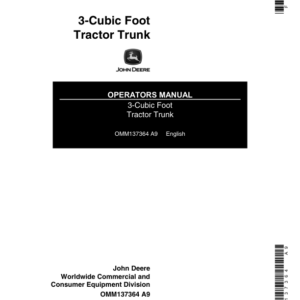 John Deere 3-Cubic Foot Tractor Trunk Operator's Manual (OMM137364) - Image 1