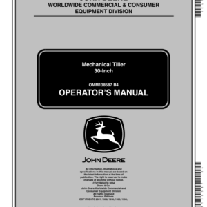 John Deere 30-Inch Mechanical Tiller (010001-) Operator's Manual (OMM138587) - Image 1