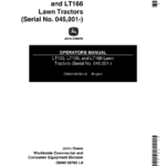 John Deere LT133, LT155 & LT166 Lawn Tractors North America (045001-085000) Operator's Manual (OMM138782) - Image 1
