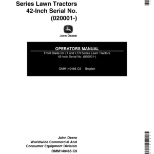 John Deere 42-Inch Front Blade (020001-) Operator's Manual (OMM140465) - Image 1