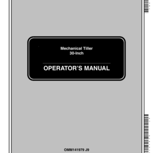 John Deere 30-Inch Mechanical Tillers North America (010001-) Operator's Manual (OMM141979) - Image 1