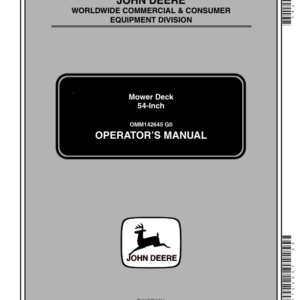 John Deere 54-Inch Mower Deck Operator's Manual (OMM142645) - Image 1