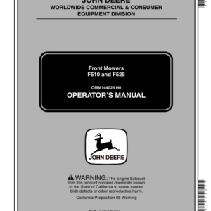 John Deere F510, F525 Front Mowers (120001-) Operator's Manual (OMM144025) - Image 1