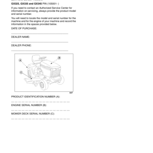 John Deere GX325, GX335 & GX345 Lawn & Garden Tractors Operator's Manual (OMM145728) - Image 2