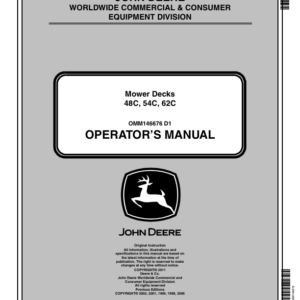 John Deere 48C, 54C & 62C Mower Decks Operator's Manual (OMM146676) - Image 1